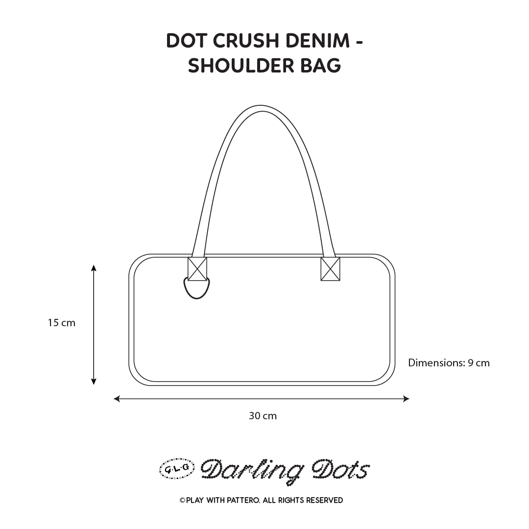Dot Crush Denim Shoulder Bag
