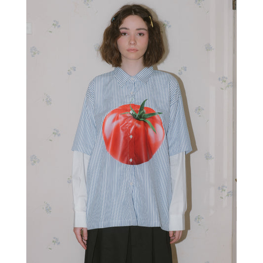 Tomato Twinkle Stripes Shirt - White/Blue