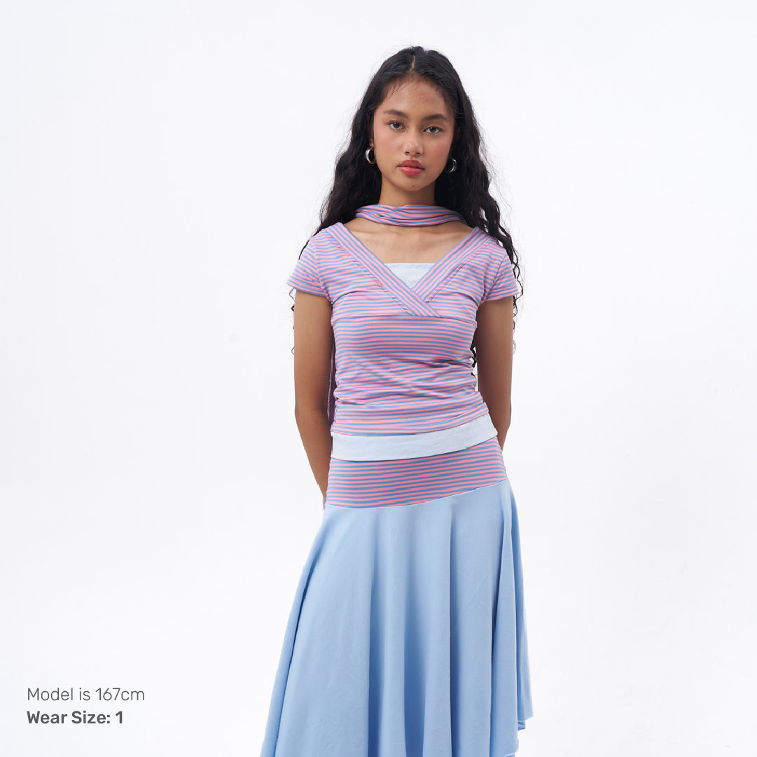 gimmepattero - V-Neck Top in Stripes Mint