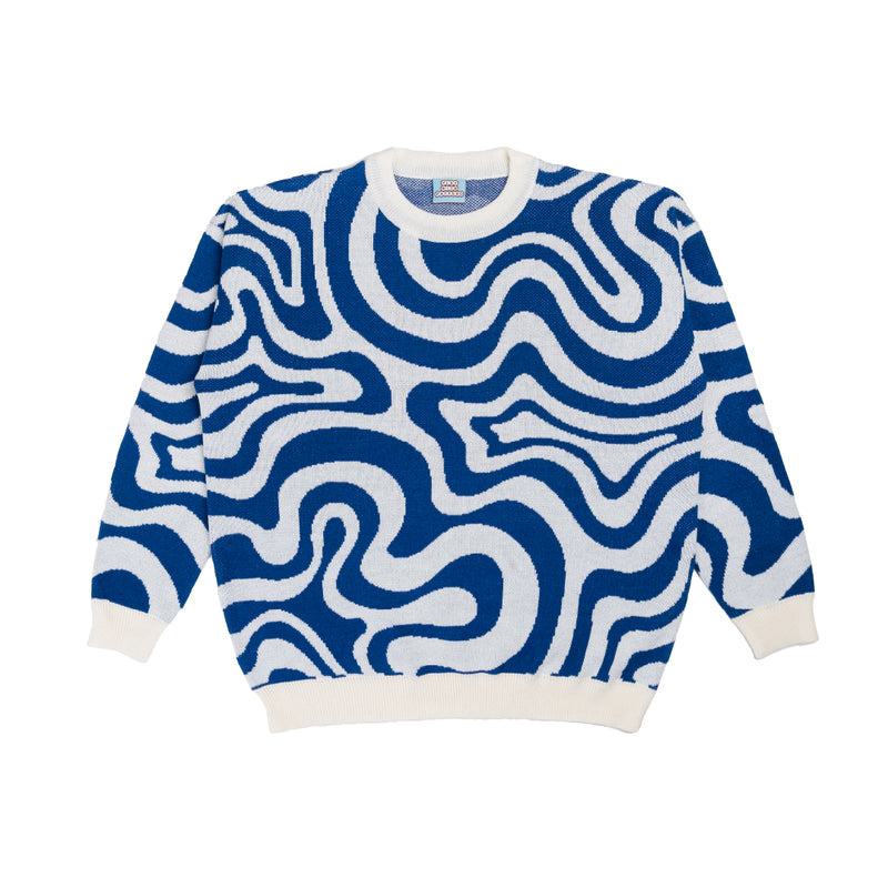 Gravity Maps Knit Sweater - Blue