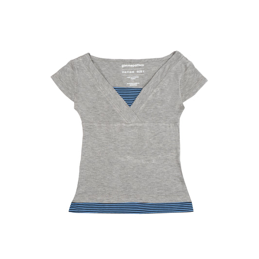 gimmepattero - V-Neck Top in Misty Stripes
