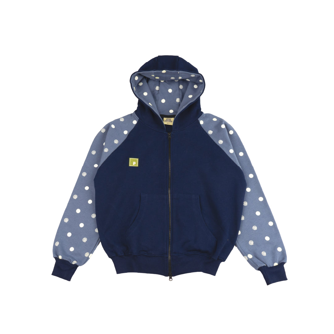 Pattero - Spiral Dots Navy Fleece Hoodie