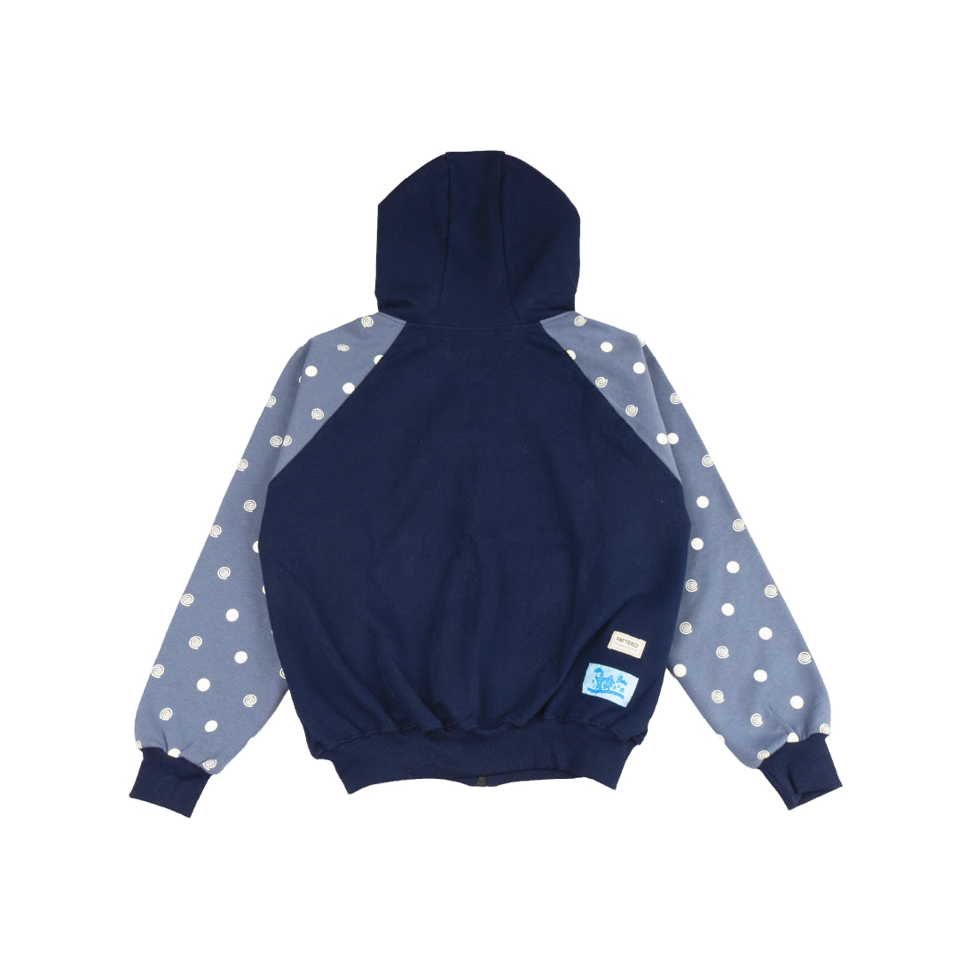 Pattero - Spiral Dots Navy Fleece Hoodie