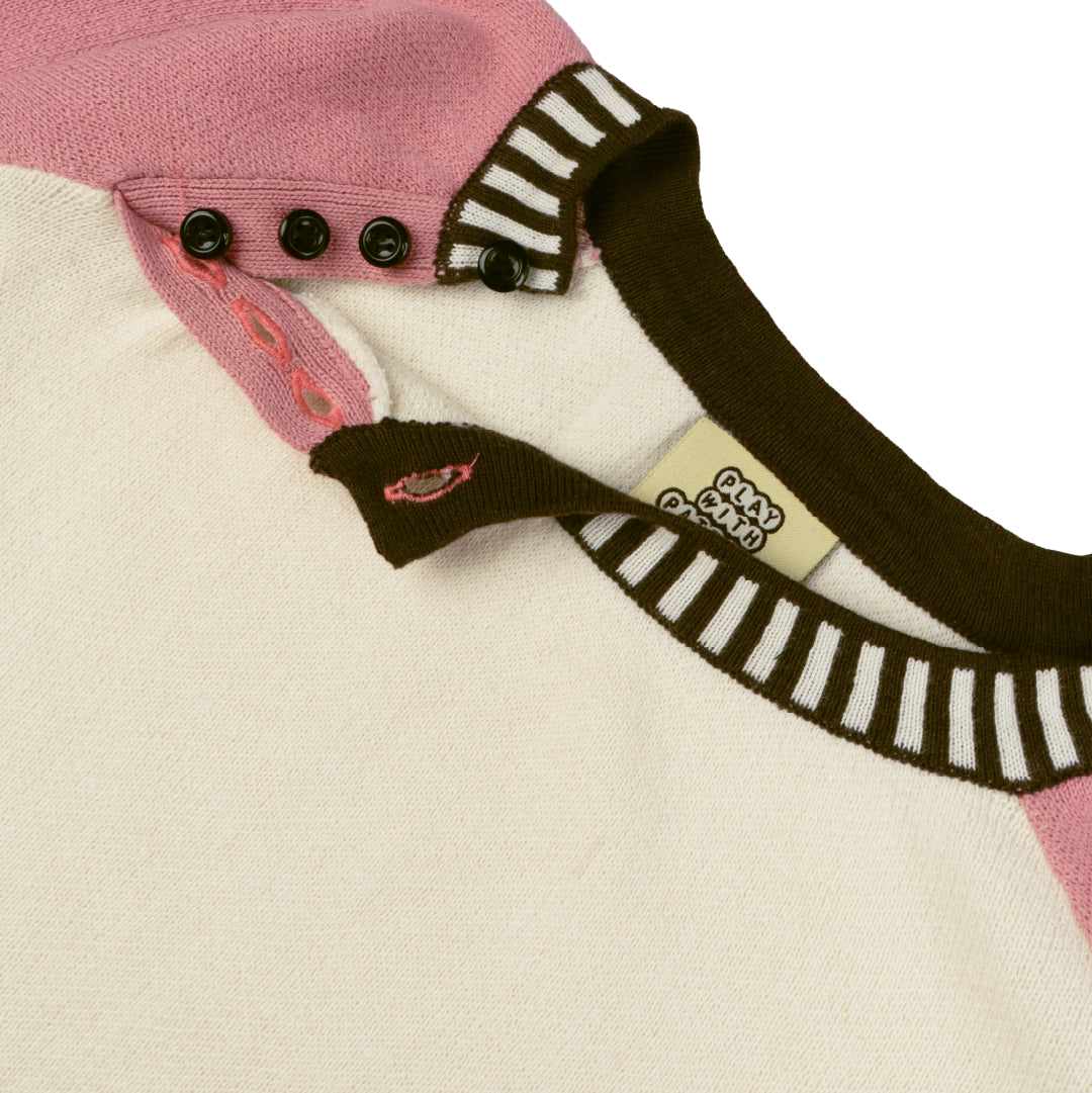 Pattero - Henley Pink Hush Knit Sweatshirt