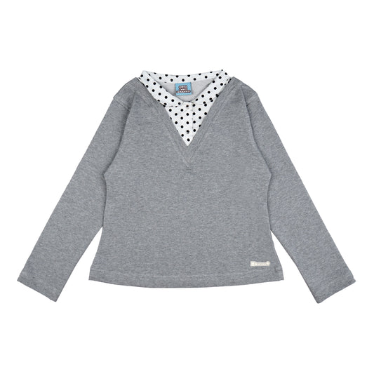 Collar Me Chic Sweater/Shirt - Grey