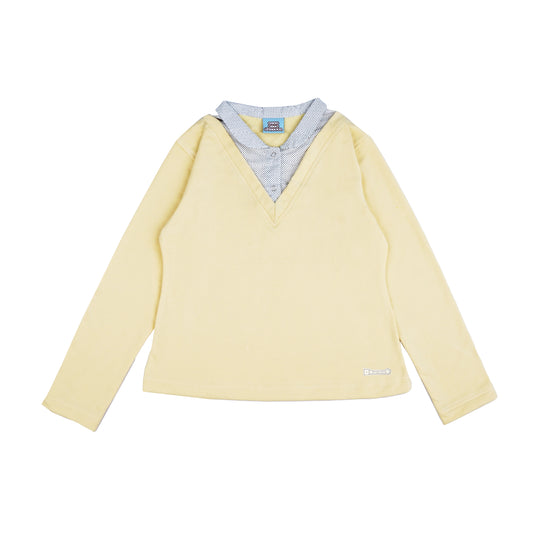 Collar Me Chic Sweater/Shirt - Yellow