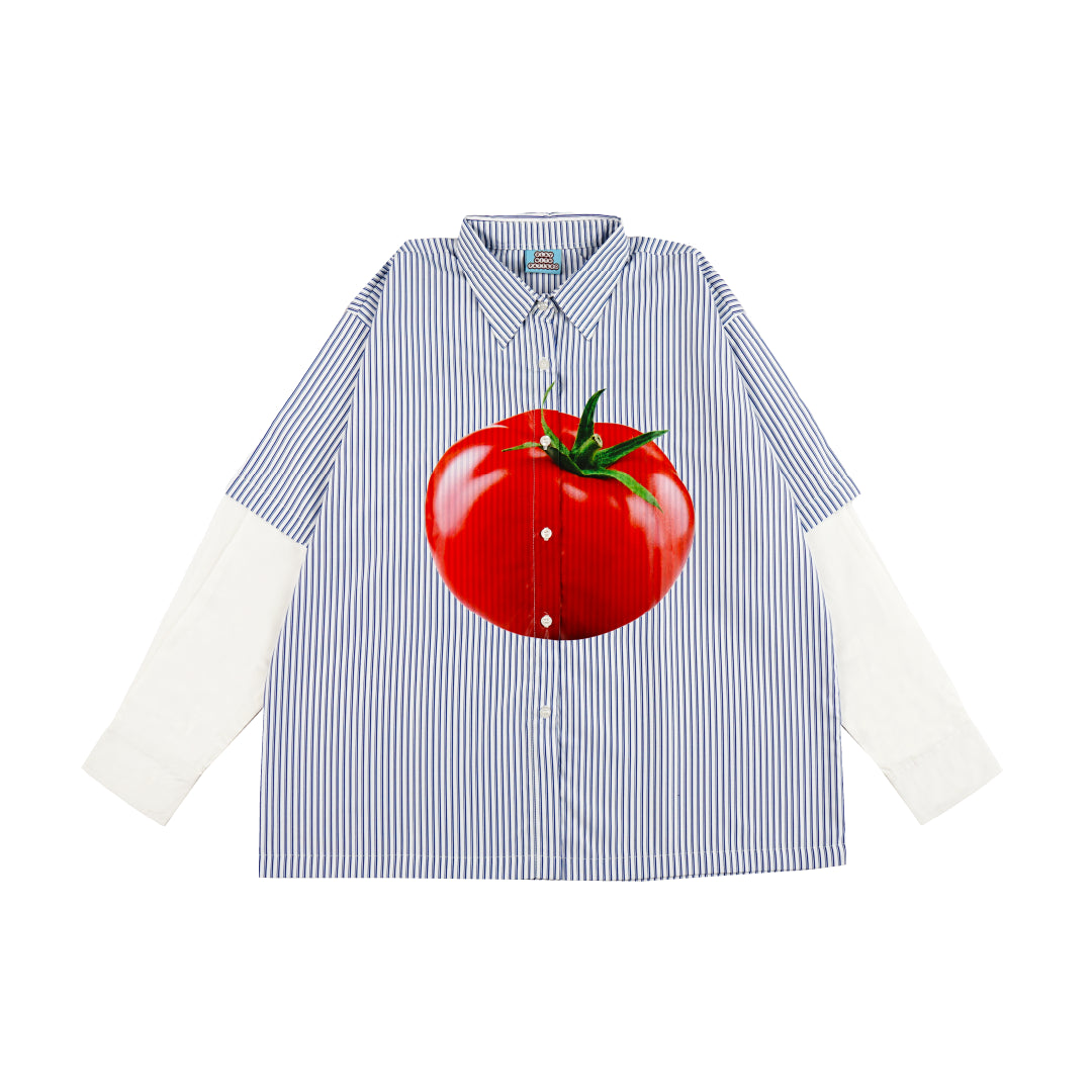 Tomato Twinkle Stripes Shirt - White/Blue
