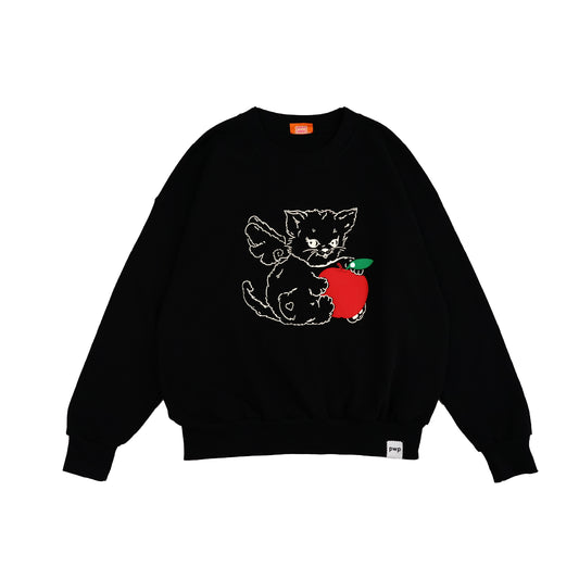 Kitty Loves Apple Sweater - Black