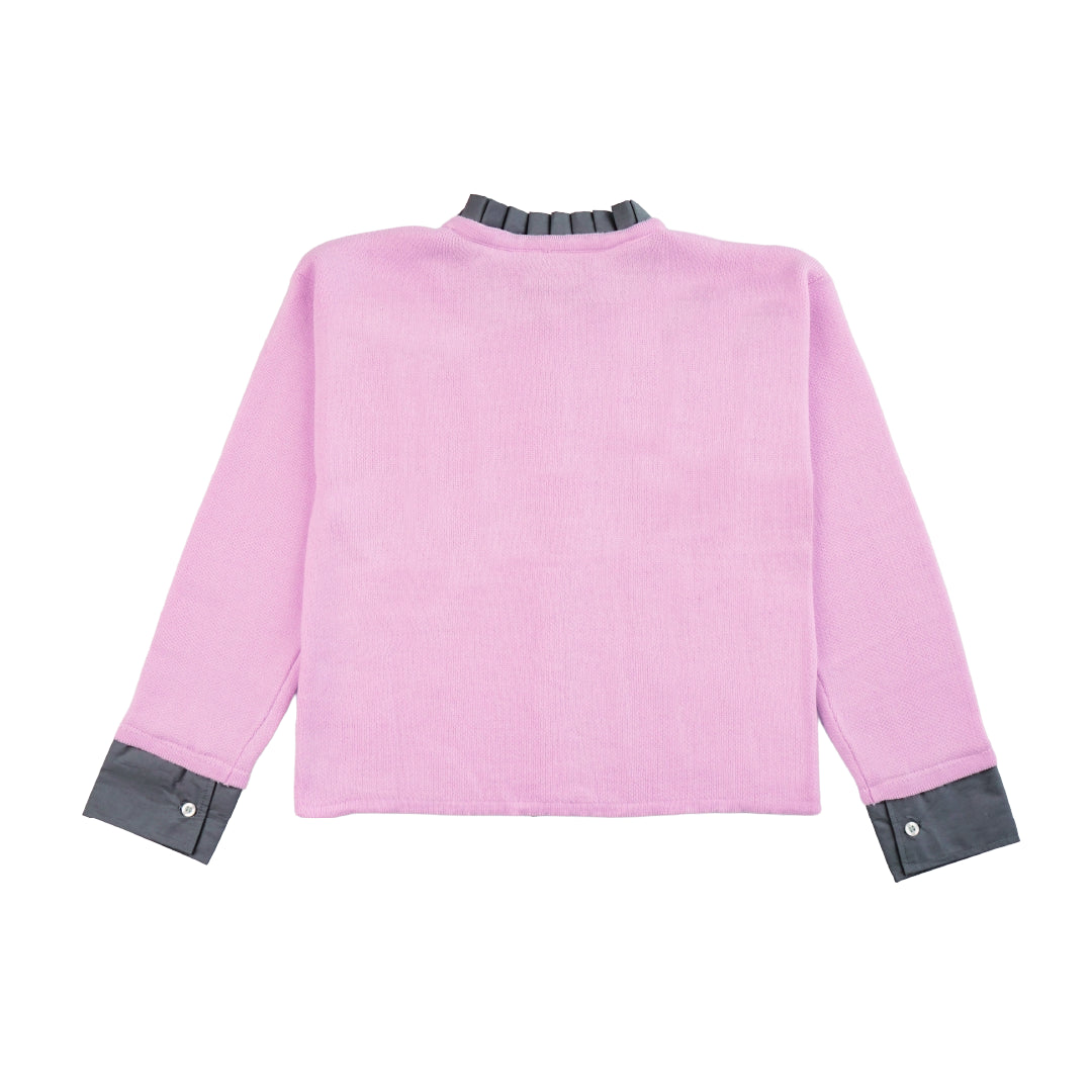 Wish Upon A Button Cardigan - Pink/Grey
