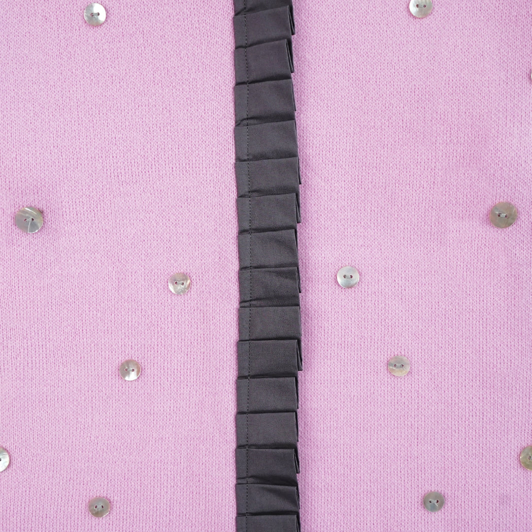 Wish Upon A Button Cardigan - Pink/Grey