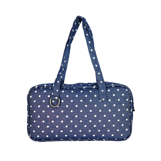 Dot Crush Denim Shoulder Bag
