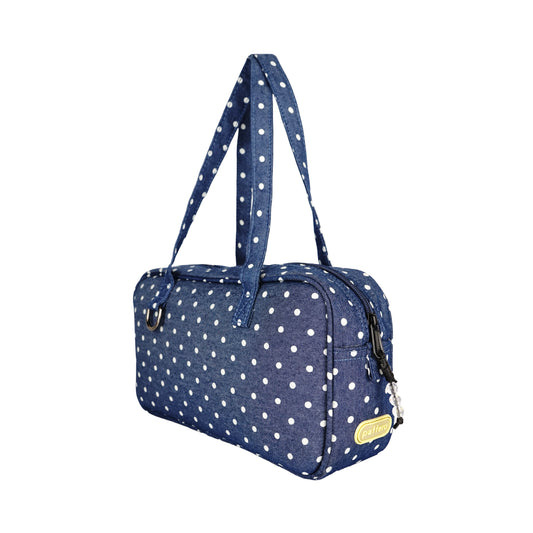 Dot Crush Denim Shoulder Bag