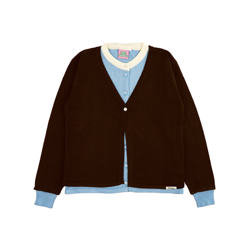 Lumen Layered Cardigan - Choco Blue