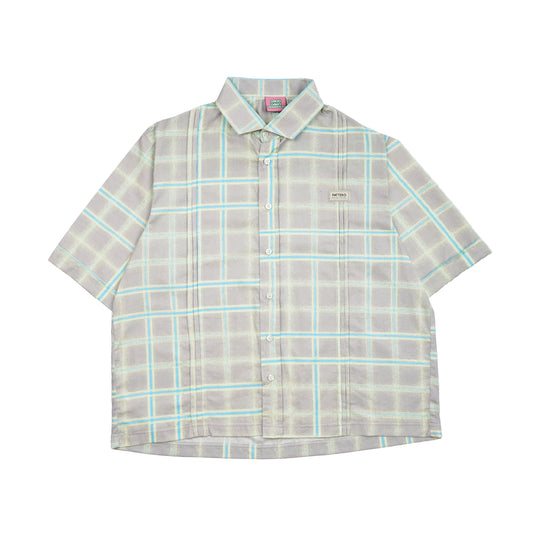Ash Line Plaid Loose Shirt
