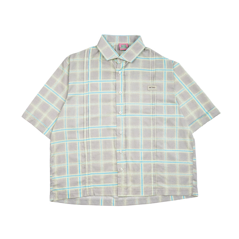 Ash Line Plaid Loose Shirt