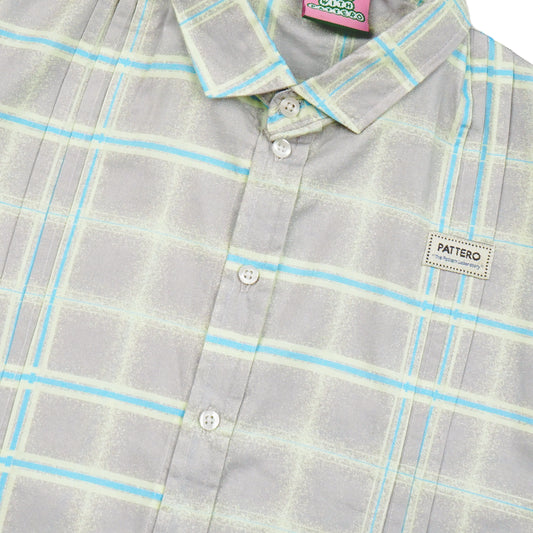Ash Line Plaid Loose Shirt