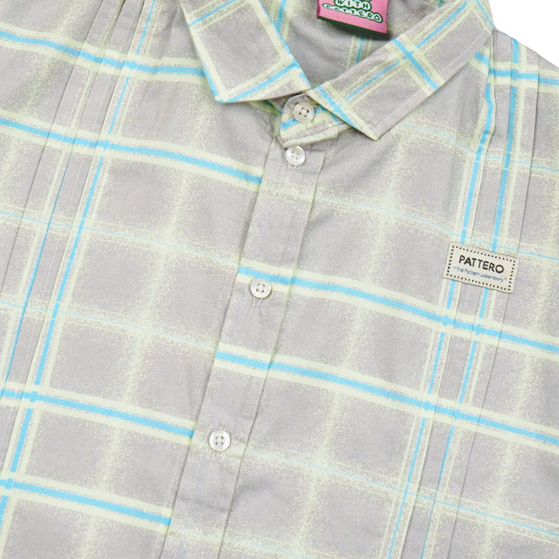 Ash Line Plaid Loose Shirt
