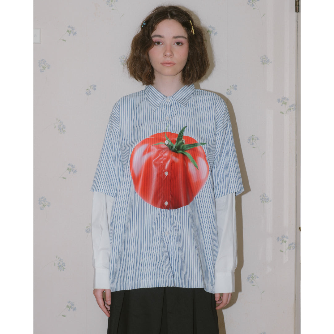 Tomato Twinkle Stripes Shirt - White/Blue