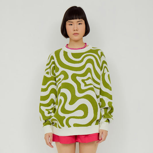 Gravity Maps Knit Sweater - Green