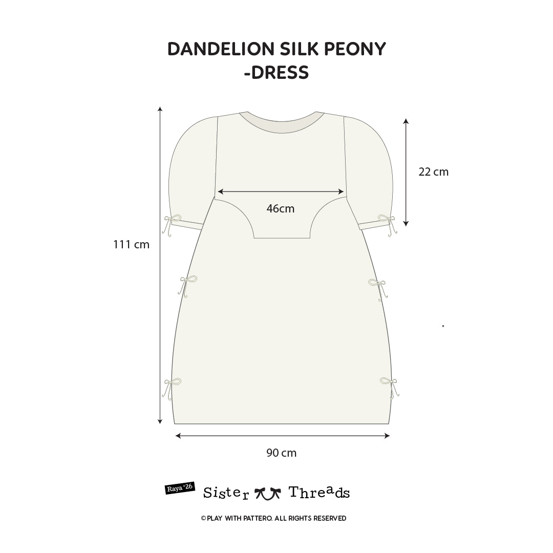 Dandelion Silk Peony Dress