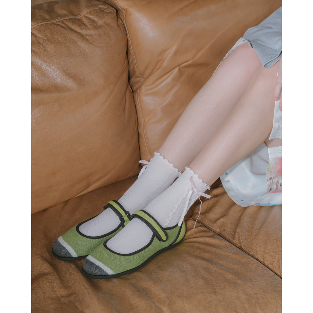 Lucky Tappy Lushly Mary Jane Flat Shoes - Avocado/Lime