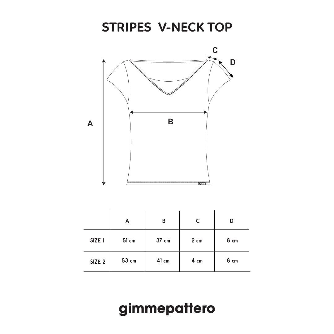 gimmepattero - V-Neck Top in Stripes Mint
