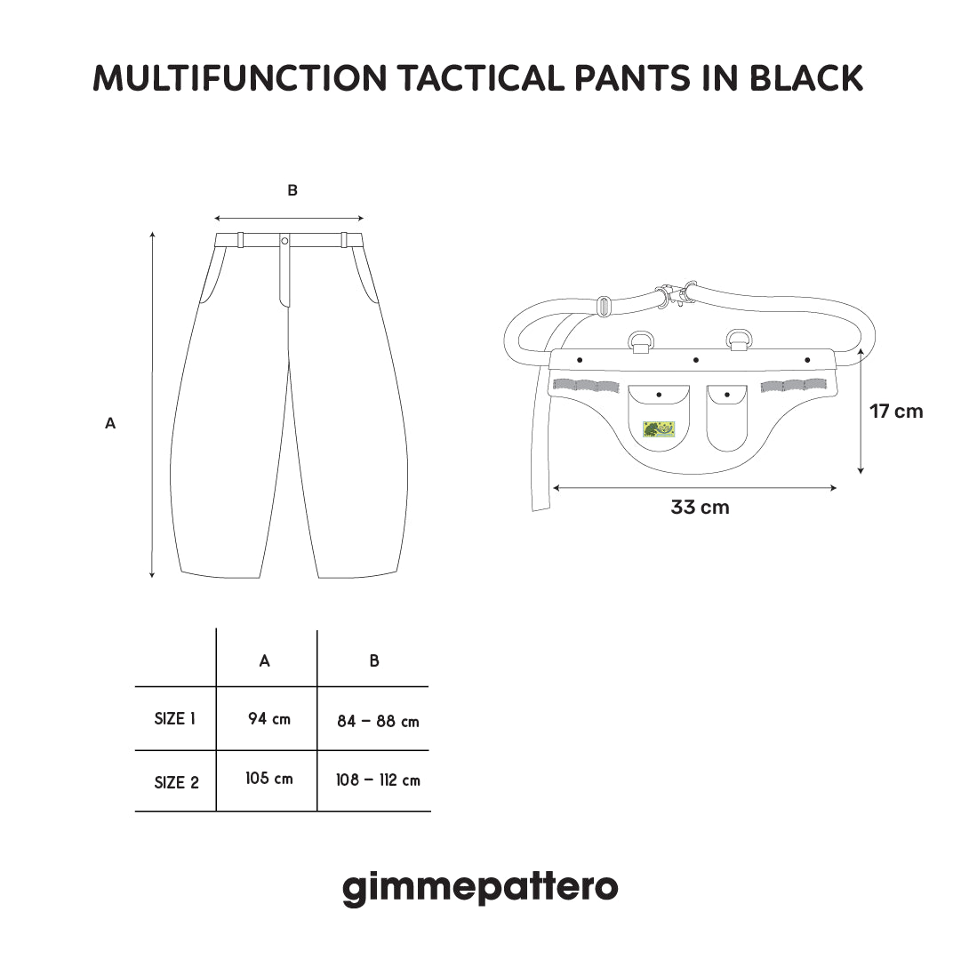 gimmepattero - Multifunction Tactical Pants in Black