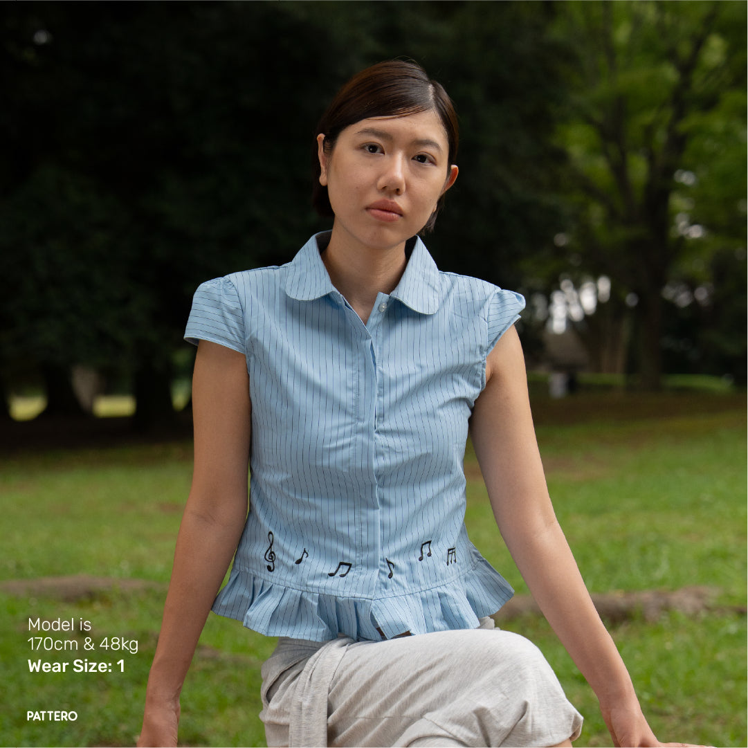 Pattero - Lingering Song Notes Fitted Shirt