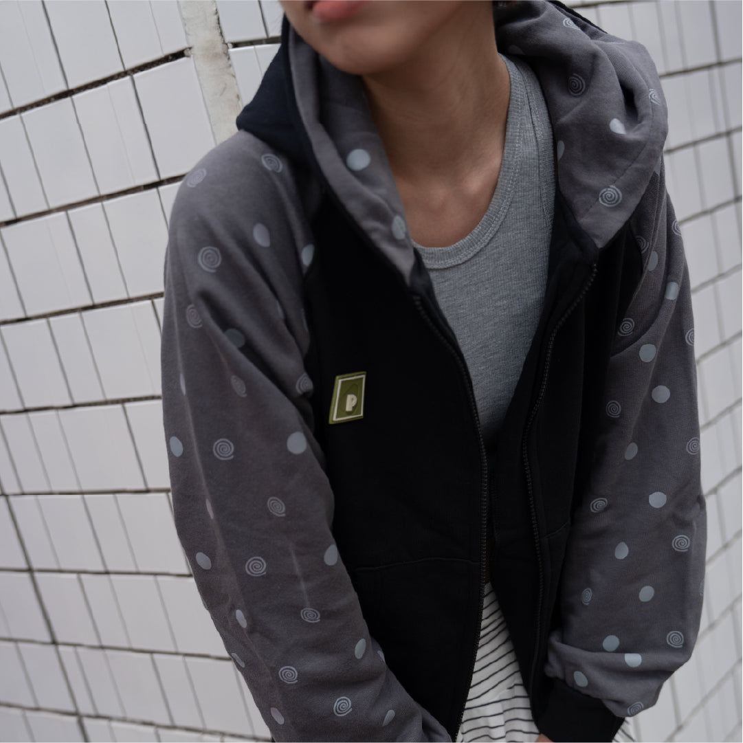 Pattero - Spiral Dots Stone Fleece Hoodie