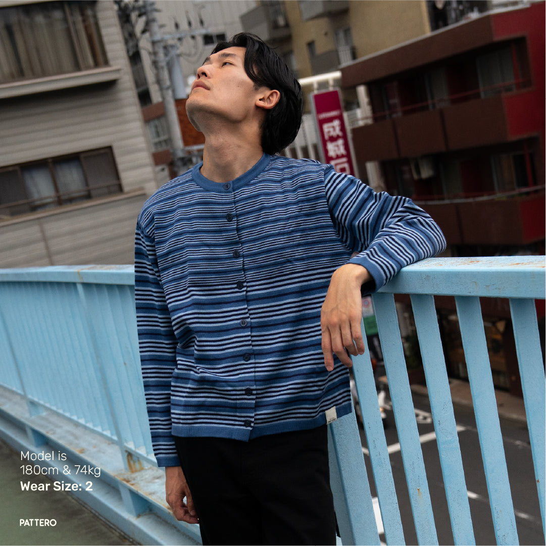 Pattero - Drizzle Knit Stripe Cardigan