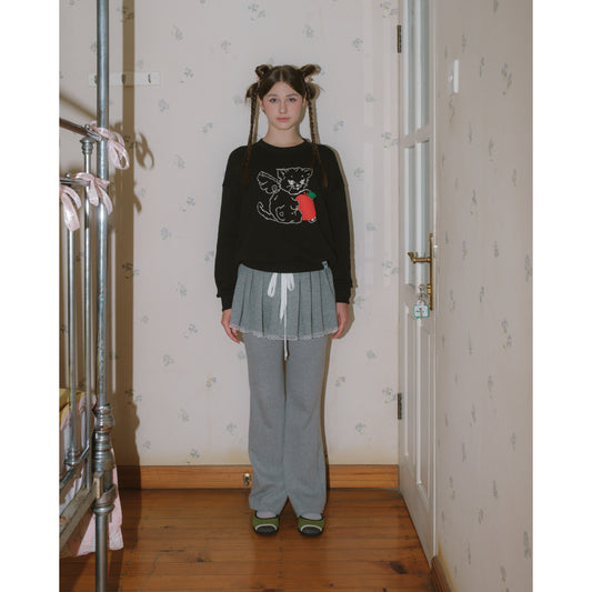 Kitty Loves Apple Sweater - Black