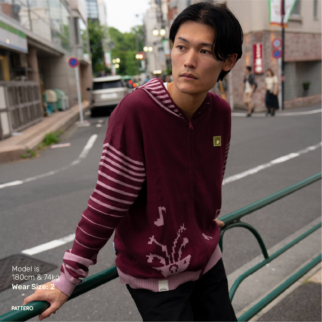 Pattero - Mulberry Tabby Knit Hoodie