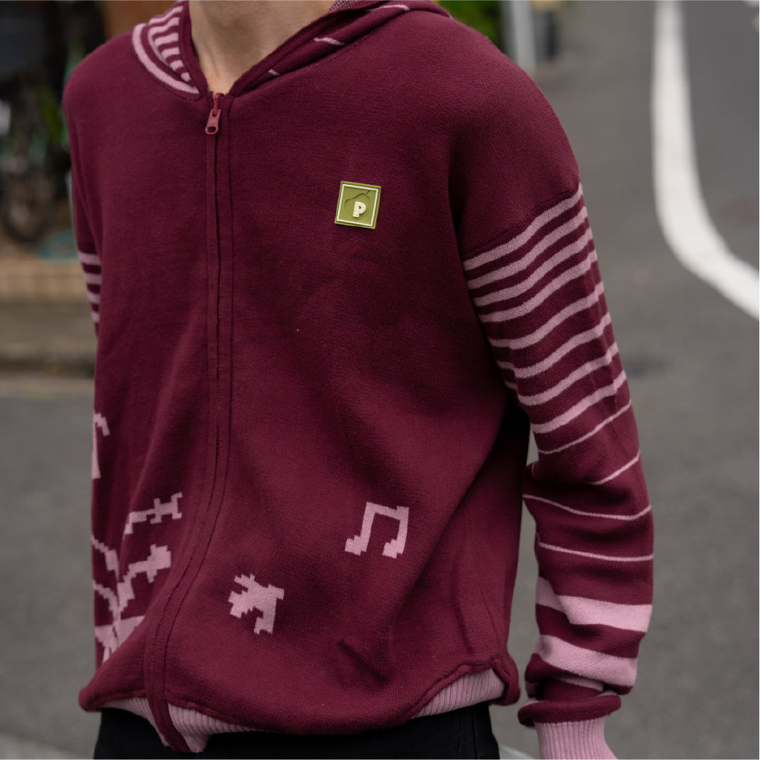 Pattero - Mulberry Tabby Knit Hoodie