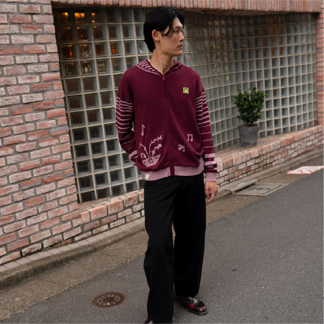 Pattero - Mulberry Tabby Knit Hoodie