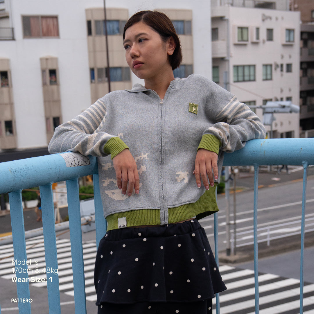 Pattero - Mist Tabby Knit Hoodie