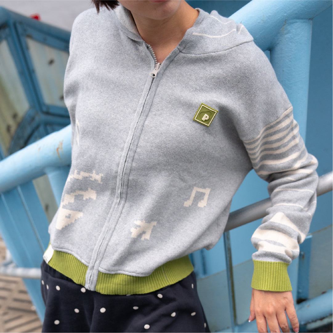Pattero - Mist Tabby Knit Hoodie