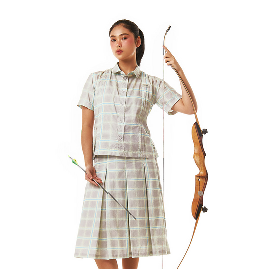 Ash Line Plaid Skirt