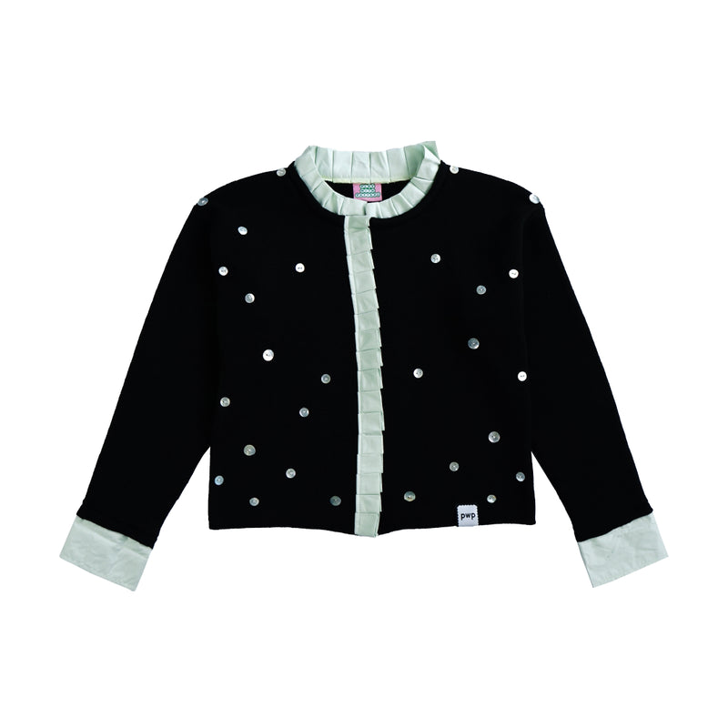 Wish Upon A Button Cardigan - Black/Mint