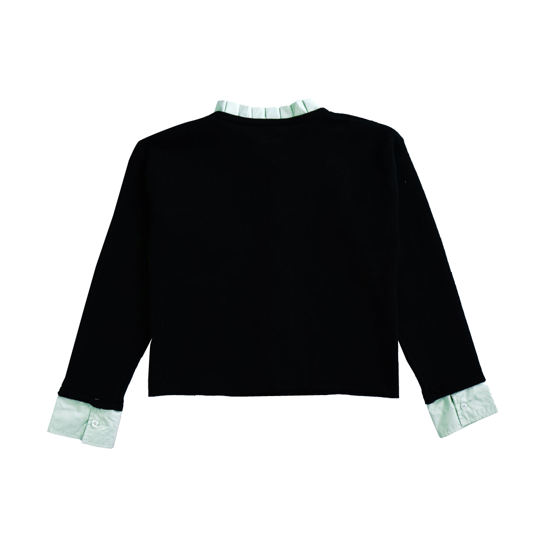 Wish Upon A Button Cardigan - Black/Mint