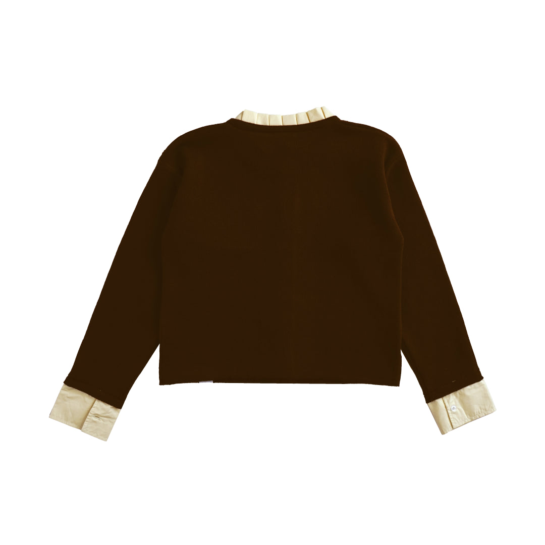 Wish Upon A Button Cardigan - Brown/Yellow