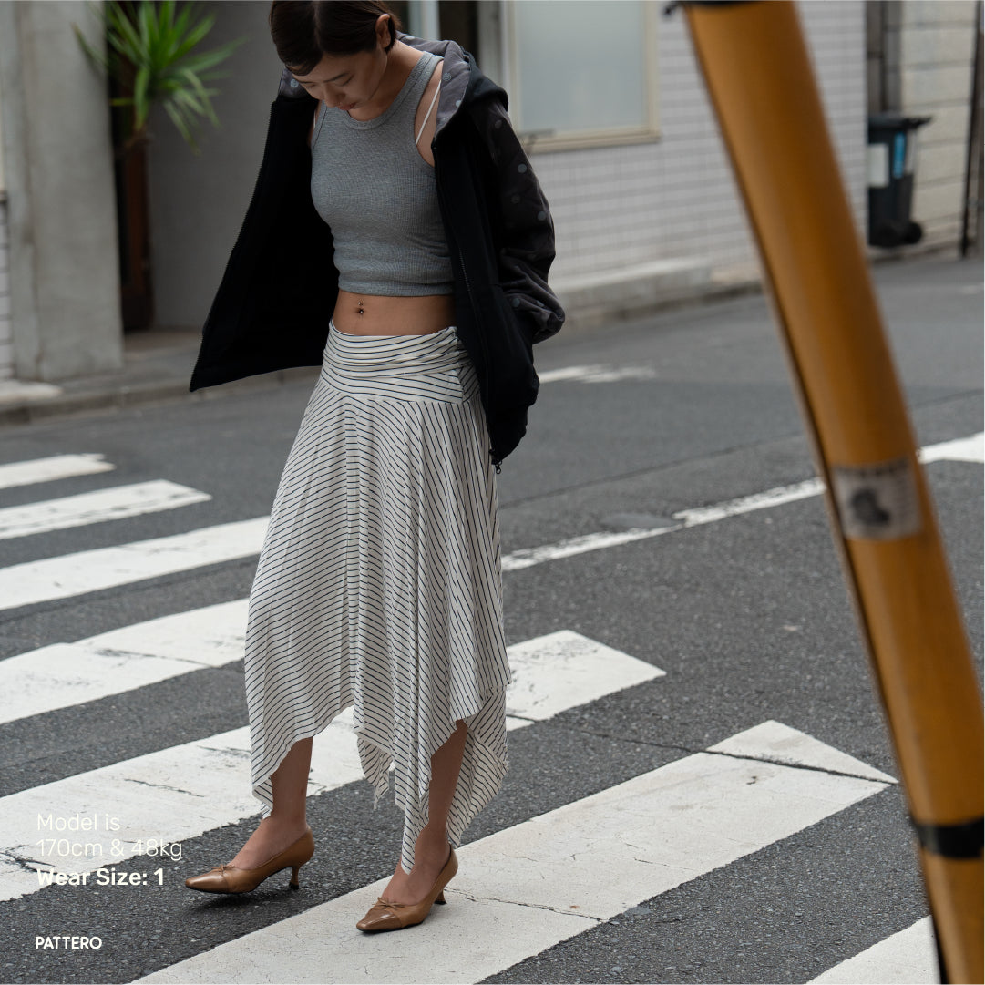Pattero - Dancing Pattern Light Stripe Skirt