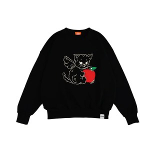 Kitty Loves Apple Sweater - Black